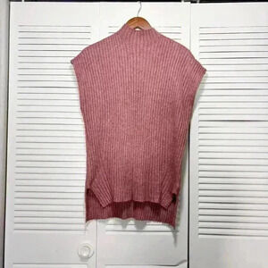 Liz Claiborne Womens Mock Neck Short Sleeve Pullover Sweater Size M Dark Pink